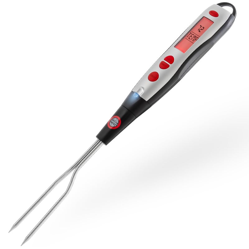 Grille Perfect Digital Meat Thermometer Fork for Grilling and BBQ Fast Read Electronic Probes with Ready Alarm Quick Accurate Barbecue Temperature for Steak Chicken Hot Grilled Food - Image 1